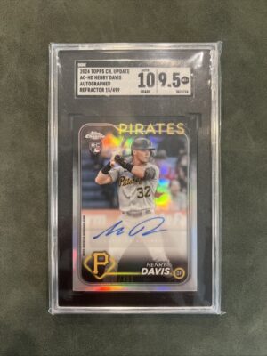 2024 Topps Chrome Update Refractor /499 Henry Davis #AC-HD Rookie Auto RC 2024 Topps Chrome Update Refractor /499 Henry Davis #AC-HD Rookie Auto RC