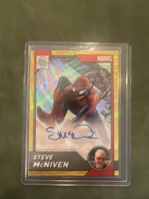 2025 Topps Chrome Marvel #AA-SM Steve McNiven Spider-Man Gold Wave Auto/50
