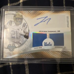 2025 Bowman University's Best JAIVIAN THOMAS Dual Relic Patch Auto Player Worn