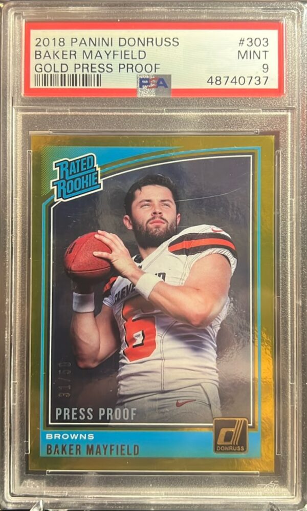 2018 Donruss #303 Baker Mayfield Press Proof Gold