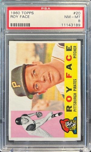 1960 TOPPS #20 ROY FACE, PSA 8 1960 TOPPS #20 ROY FACE, PSA 8