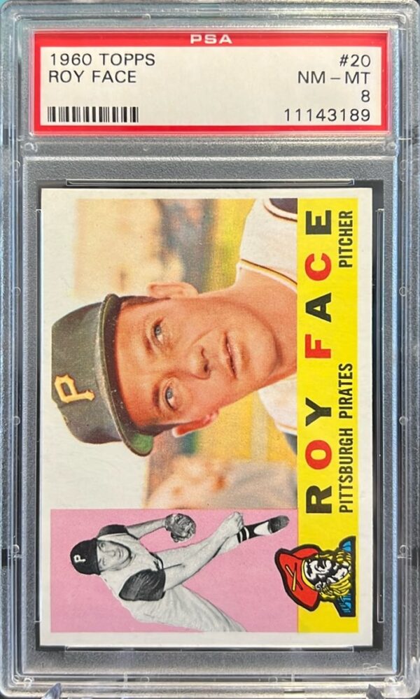1960 TOPPS #20 ROY FACE, PSA 8