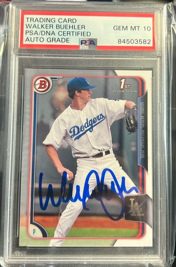 2015 BOWMAN DRAFT #46 WALKER BUEHLER AUTO, PSA 10