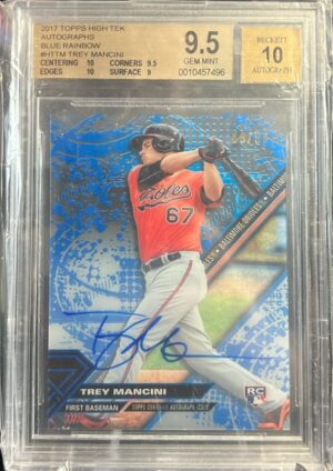 2017 TOPPS TREY MANCINI HIGH TEK AUTOGRAPHS BLUE RAINBOW, BGS 9.5 2017 TOPPS TREY MANCINI HIGH TEK AUTOGRAPHS BLUE RAINBOW, BGS 9.5