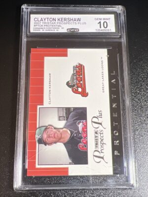 2007 Tri-Star Prospects Plus Clayton Kershaw Rookie RC, Gem Mint 10