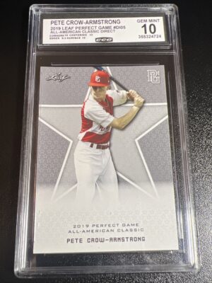 2019 Leaf Pete Crow-Armstrong Perfect Game #D105 CCG Gem Mint 10 2019 Leaf Pete Crow-Armstrong Perfect Game #D105 CCG Gem Mint 10