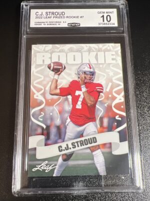 2022 Leaf Prized Rookie CJ Stroud - CCG GEM MINT 10 - #7 Ohio State