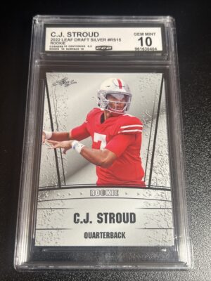 2022 CJ Stroud RC Leaf Draft Rookie Silver #RS-15 CCG GEM MINT 10 Texans