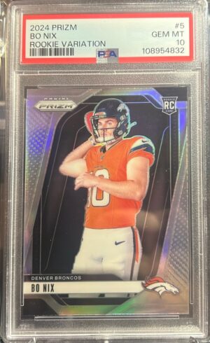 2024 PANINI PRIZM ROOKIE VARIATIONS #5 BO NIX - DENVER BRONCOS SILVER, PSA 10 2024 PANINI PRIZM ROOKIE VARIATIONS #5 BO NIX - DENVER BRONCOS SILVER, PSA 10