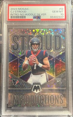 2023 PANINI MOSAIC INTRODUCTIONS #2 C.J. STROUD NO HUDDLE SILVER, PSA 10 2023 PANINI MOSAIC INTRODUCTIONS #2 C.J. STROUD NO HUDDLE SILVER, PSA 10