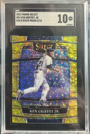 2022 PANINI SELECT #54 KEN GRIFFEY JR. GOLD DISCO /10, SGC PRISTINE 10