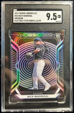 2021 Panini Chronicles - Obsidian Nick Madrigal #54 Electric Etch Purple /99, RC