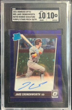 Jake Cronenworth SGC 9 Auto 10 Donruss Optic 2021 Rated Rookie Signature 17 /99 Jake Cronenworth SGC 9 Auto 10 Donruss Optic 2021 Rated Rookie Signature 17 /99