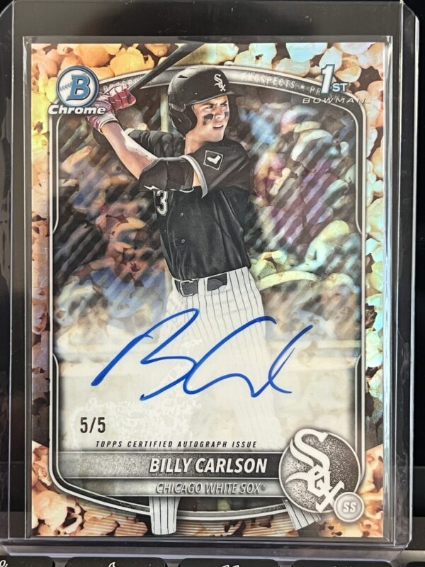 2025 Bowman Billy Carlson Popcorn /5 Auto 1st Prospect 2025 Bowman Billy Carlson Popcorn /5 Auto 1st Prospect