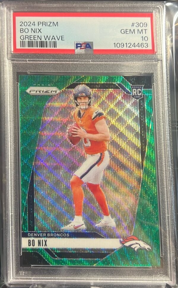 2024 Panini Prizm #309 Bo Nix Green Wave
