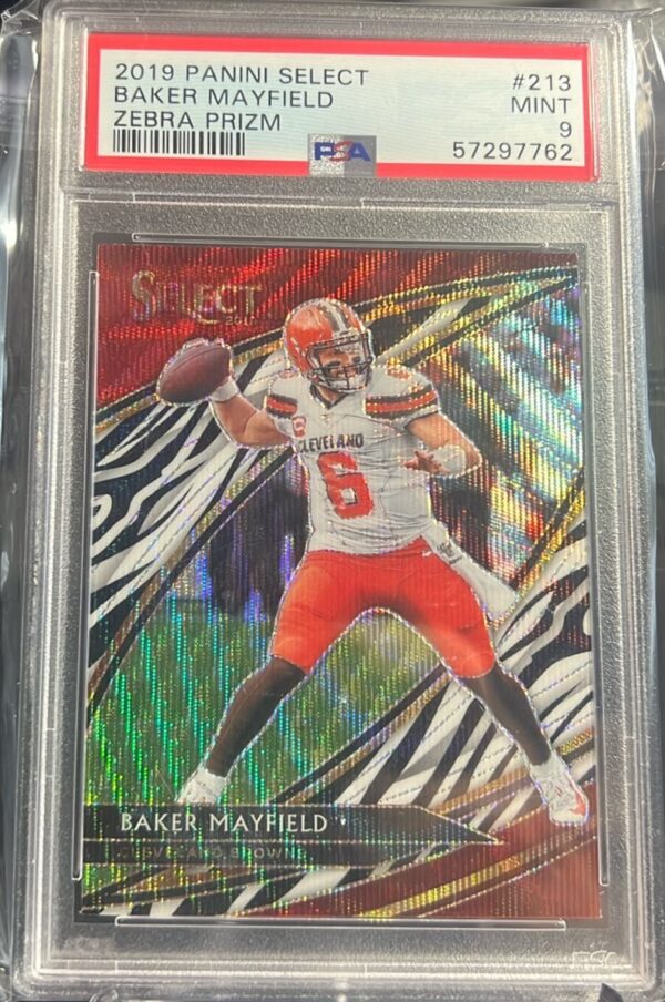 2019 Panini Select #213 Baker Mayfield Zebra Prizm